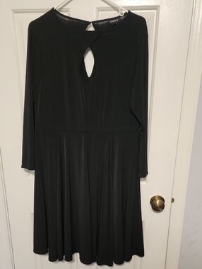 torrid Black Long Sleeve Keyhole Fit-and-Flare Dress